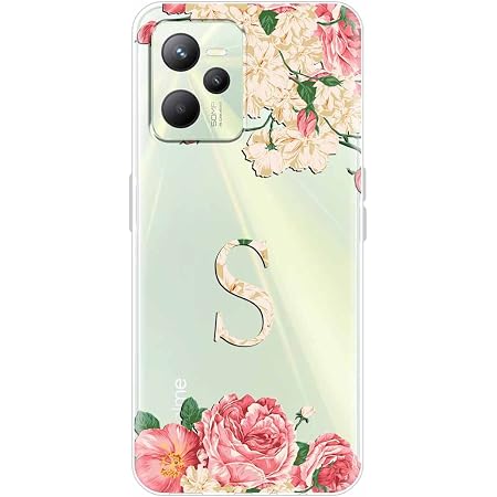 Custodia In Silicone Con Glitter Per Realme C35 | Morbida, Trasparente, Viola | Protezione Antiurto