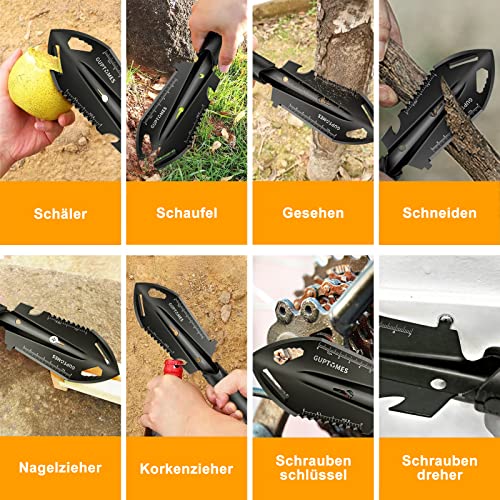 Guptomes 9 In 1 Camping Shovels Backpacking Shovel Hiking Trowel Gardening Tool Survival Shovel With Carrying Bag And Paracord/Parachute Cord Camping Shovels #TOP3