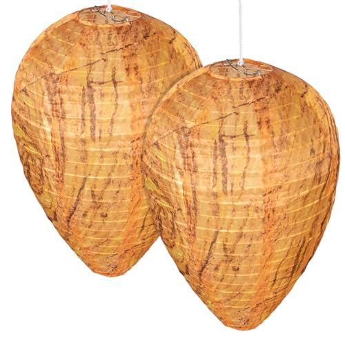 shallyong 2 Pezzi Nido di Vespe, Artificiale in Tessuto Resistente Alle Intemperie e da Appendere, Efficace Difesa Contro le Vespe, Per l'uso in Giardino, Sul Balcone e all'Esterno