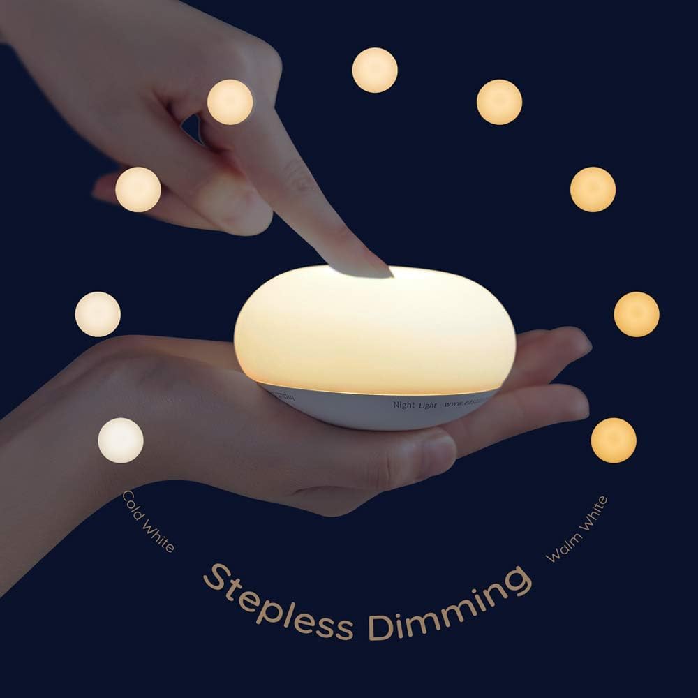 Anico Flip-Nachtlicht für Neugeborene, Babys, Kinderzimmer, Windelwechsel, Stillen, wechselt die Fütterung, Silikon, weich, warm, Nachtlicht, Touch-Steuerung, Dimmer, tragbare Lampe
