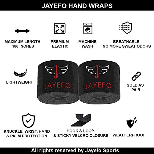 Jayefo Boxing Mma Handwraps (Black) #TOP1