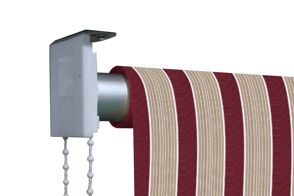 VERDELOOK Tenda da Sole Mykonos a Caduta con Catena, 2.5x2 m, Beige e Bordeaux