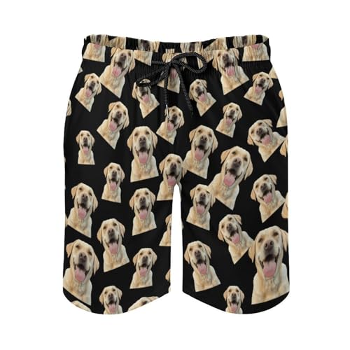 Cute Labrador Retriever Dog Mens Swim Trunks Quick Dry Beach Swimming Shorts with Mesh Lining and Pockets3