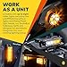 4pc SnakeEye III Amber LED Hideaway Strobe Light [SAE Class 1] 12V 1 Inch Round Waterproof Wig Wag Emergency Flashing Hide Away Fire Police Light Bulb For Service Construction Work Truck Vehicle Car