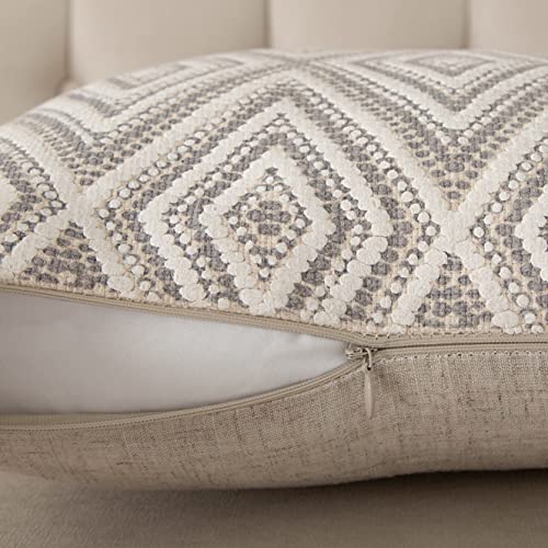 HPUK Decorative Throw Pillow Covers Set of 4 Couch Pillows Accent Cushion Cover for Couch Sofa Living Room, 12"x20" inches, Grey