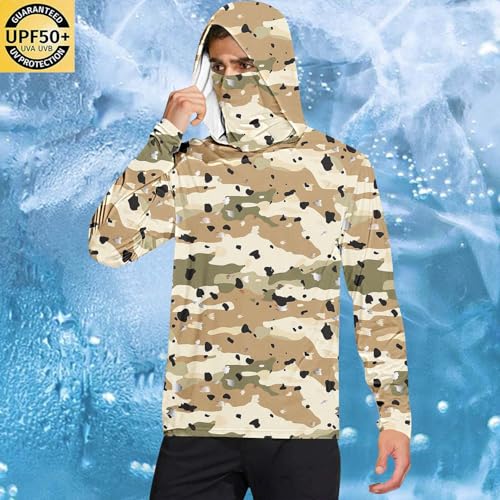 Mens UPF 50+ UV Shirts with Mask Thumb Holes Camo Long Sleeve Sun Protection Performance Camo Outdoor Hoodie Shirts4