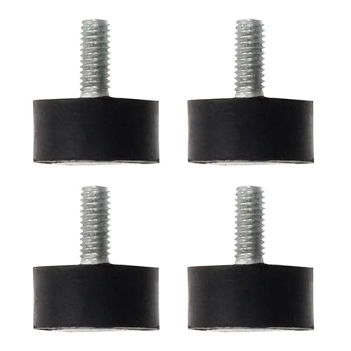 Aicosineg 4 unids m4x12mm macho hembra soportes de goma con pernos para máquinas de soldadura equipos bicicleta negro tono plateado