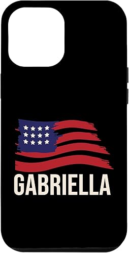 Funda personalizada para iPhone 13 Pro Max Gabriella con nombre de ciudadanía y cumpleaños