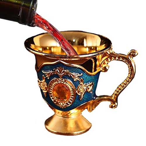 Youding Pequeña copa de vino decorativa | Copa de vino de estilo europeo | Copa de vino retro para el hogar, boda, bar