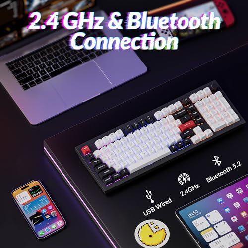 Image of Keychron Q5 HE Rapid Trigger Gaming Keyboard Wireless with Hall Effect Gateron Double-Rail Magnetic Switch Adjustable Actuation, 2.4 GHz /Bluetooth / QMK RGB Aluminum for Mac Windows Linux - Black