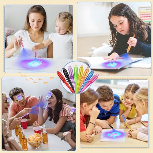 inkipen Invisible Ink Pen 24Pcs, Spy Pens with UV Light, Magic Marker, Classroom Prize, Birthday party favors for kids 8-12, Kids Christmas Gift Stocking Stuffers - Image 5