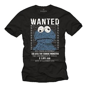 Camisetas Divertidas Hombre Manga Corta – Wanted Cookies Galletas