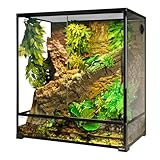 REPTI ZOO Large Tall Glass Reptile Tank 36"x18"x36", 100 Gallon Vertical Reptile Terrarium with Mesh for Chameleon Arboreal Lizard Frog, Paludarium Vivarium Tank