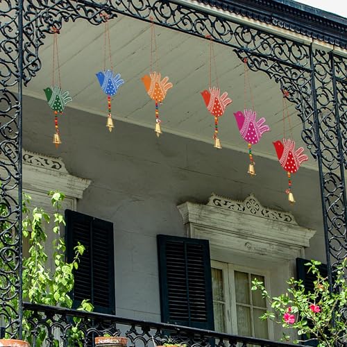 Image of Handmade 6 Birds wall Hanging for Home Decor Garden Balcony Festival Decorative Wall Hanging Home Decoration Item (Pack of 1 Set)
