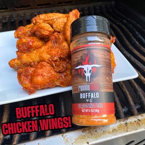 Image of Runnin' Wild Buffalo Wing Seasoning - Mouthwatering Buffalo Flavor Spice Rub for Chicken, Fries, Popcorn & Game-Day Snacks | Bold Gourmet Blend, No Artificial Flavors or MSG added - 5.1oz