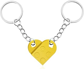 Llavero de corazón de ladrillo, hecho de material ABS, se ofrece en 14 colores, regalo del día de San Valentín para tus seres queridos