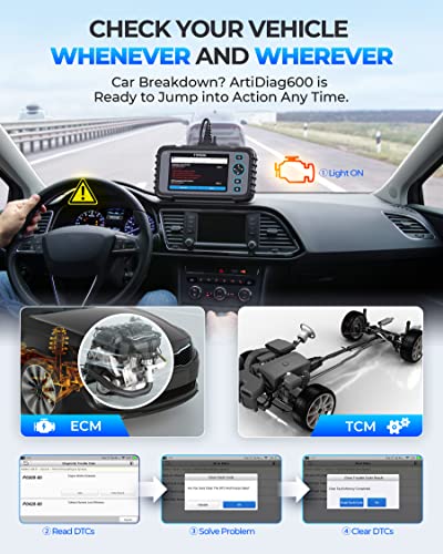 TOPDON OBD2 Scanner,2023 Upgraded AD600 Scan Tool,ABS/SRS/TCM/Engine Diagnostic Scanner for Car,8 Reset Code Reader,Oil/Brake/BMS/SAS/DPF/TPMS Reset/Throttle Matching/Injector Coding,Free Lifetime