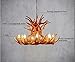 6+3 Head 9+3 Head 9+6 Head 9+9 Head Candle Antler Chandelier American Retro Resin Deer Horn Lamps Home Decoration Lighting E12 UL Listed (9+6Heads)