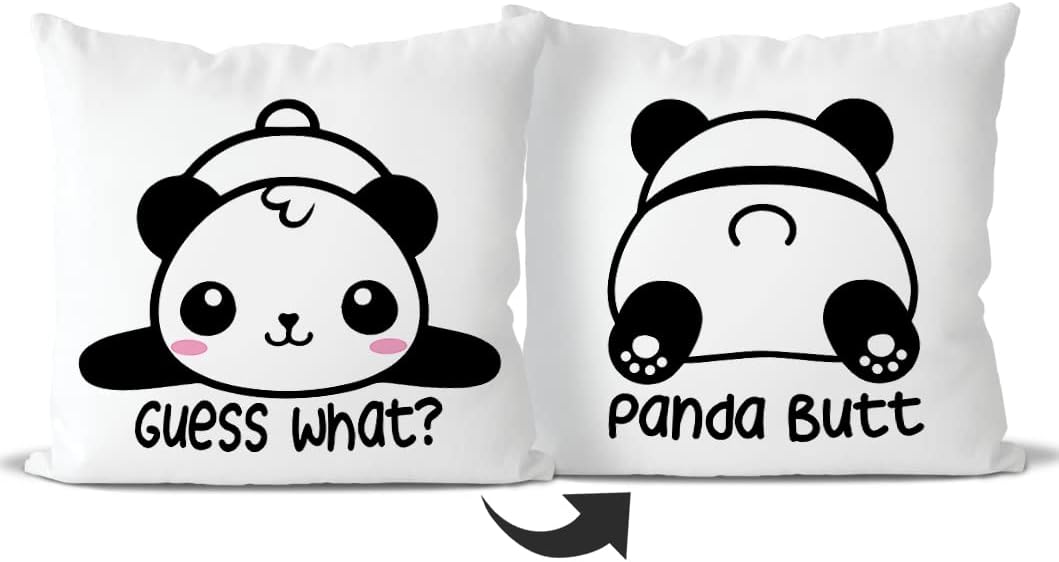 QIYUHOY Funny Panda Throw Pillow Covers for Bed,Panda Gifts for Girls Kid Calming Corner Home Bedroom Play Room Nursery Decorations, 18x18 Inch Pillowcase