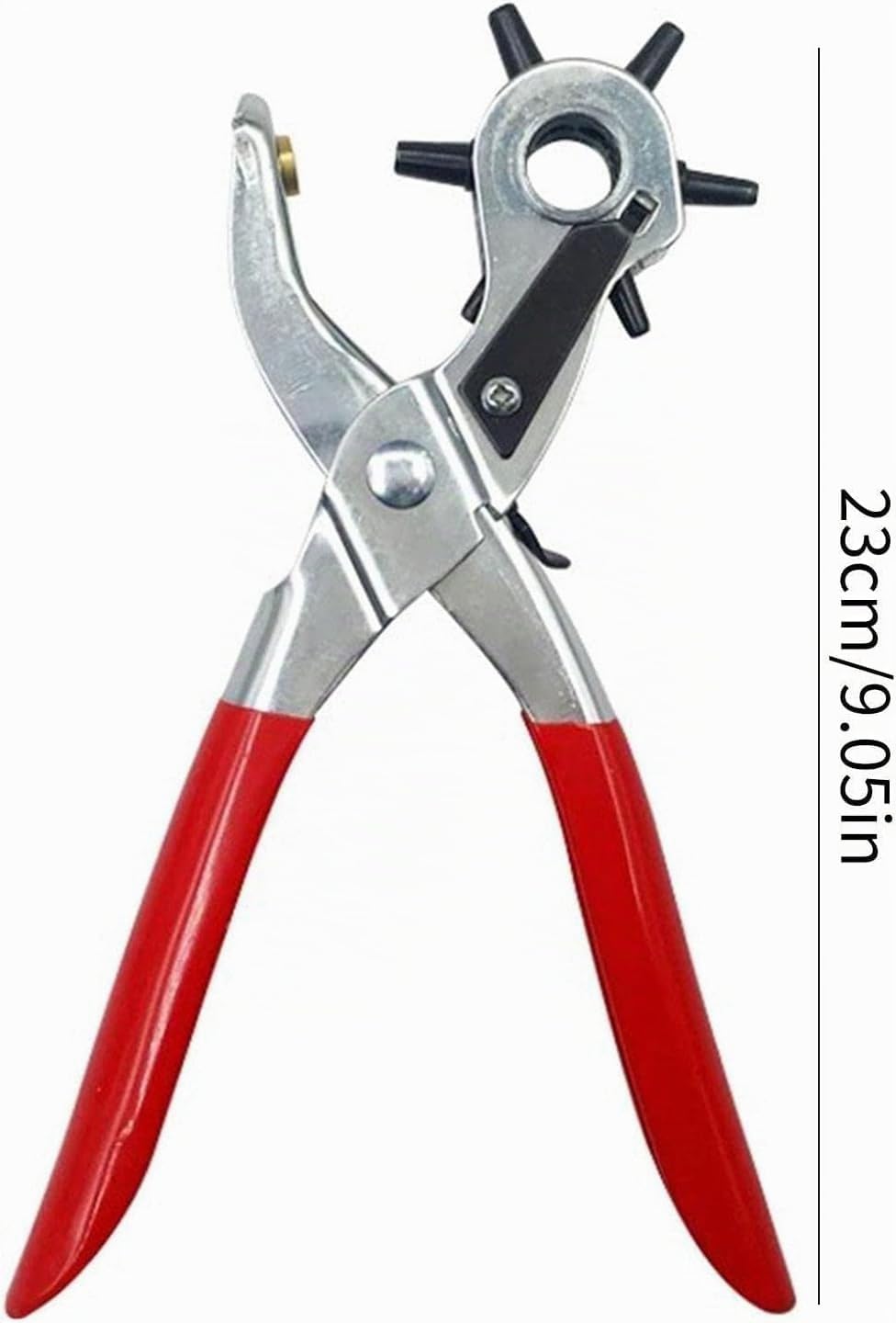 Pinza Fustellatrice Rotante,Perforatore Rotondo per Cintura,Punzone per Fori in Pelle,Testa Girevole con 6 Fori Intercambiabili Rotondo per Cinture,Stoffe,DIY,Plastica 2-4.5mm