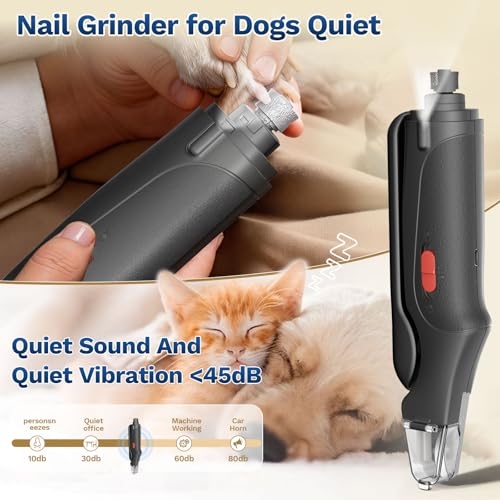 Image of 2 in 1 Dog Nail Clippers & Cat Nail Clippers Trimmers for Large Medium Small Dogs Cats Claw Trimmer Quick Sensor and Safety Guard USB Rechargeable Dogs Nail Trimmer with Catcher & 2 LED Lights