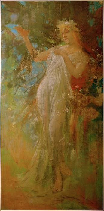 Affiche fruits Alphonse Mucha décoration murale vintage pour cuisine et séjour