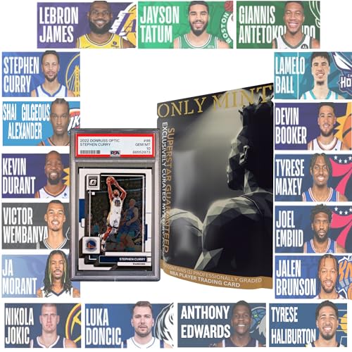 ONLY MINT Ultimate Graded Top 2025 Superstar NBA Card 8-10 Mint Guaranteed | Top Stars in Each Mystery Booster Pack | Basketball Grades by PSA BGS SGC CGC | Blind Bag Contains 1 NBA Card