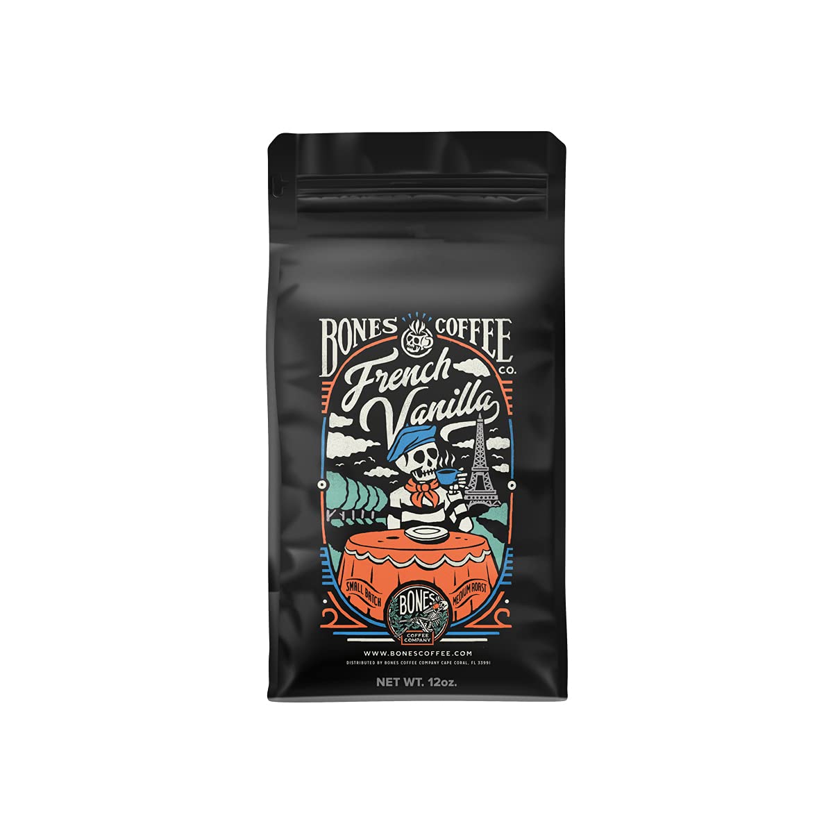 Bones Coffee Company French Vanilla Flavored Coffee Beans