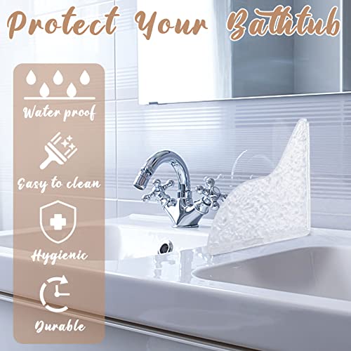 Xefinal 2Pcs Acrylic Shower Splash Guards， Water Ripple Self-Adhesive Bathtub Corner Splash Guard For Bathtub, Tub Splash Guards To Keep Water In Shower, Transparent Stone Pattern #TOP3