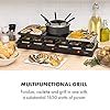 KLARSTEIN Fonduelette XL - Gril raclette et fondue 3 en 1, 1650 W, gril 3 en 1: plaque métal/pierre naturelle/crêpes, éléments chauffants en inox, jusqu'à 12 pers., revêtement antiadhésif - noir