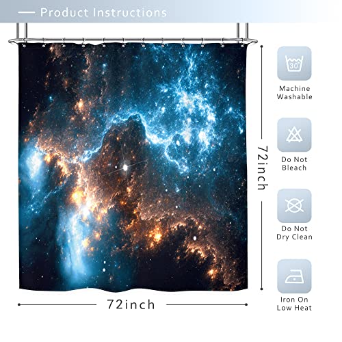 Riyidecor Star Galaxy Planet Shower Curtain Nebula Night Starry Sky Universe Space Fantasy Fabric Waterproof Home Bathtub Decor 12 Pack Plastic Hook 72X72 Inch Ry-Kkcq #TOP5