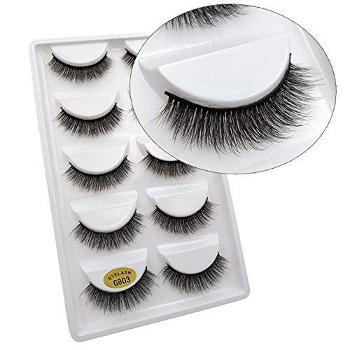 5 Paare Lange 3D Falsche Wimpern Natürliches Aussehen Schwarz Wimpern Erweiterung Makeup Style G803