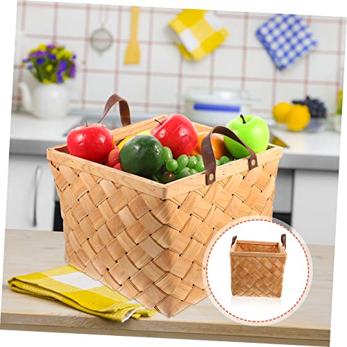 Cesta de madera PRETYZOOM de gran capacidad para colgar frutas 5