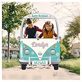 Hippie Decor Van Photo Booth Props; Size- 36x24, 48x36 Personalized 1960s Hippie Selfie Frame,...