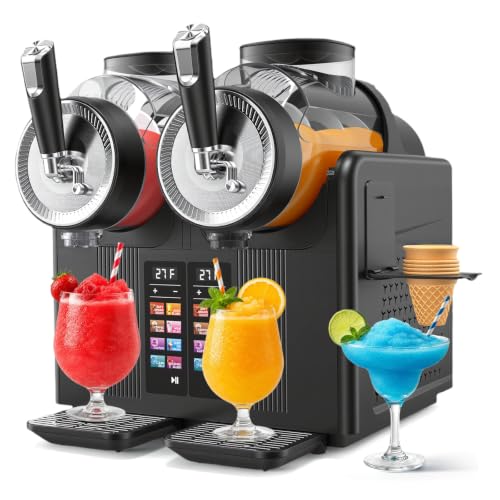 Image of SYINTAO Dual Tank Slushie Machine for home,135oz Soft Serve Ice Cream Maker