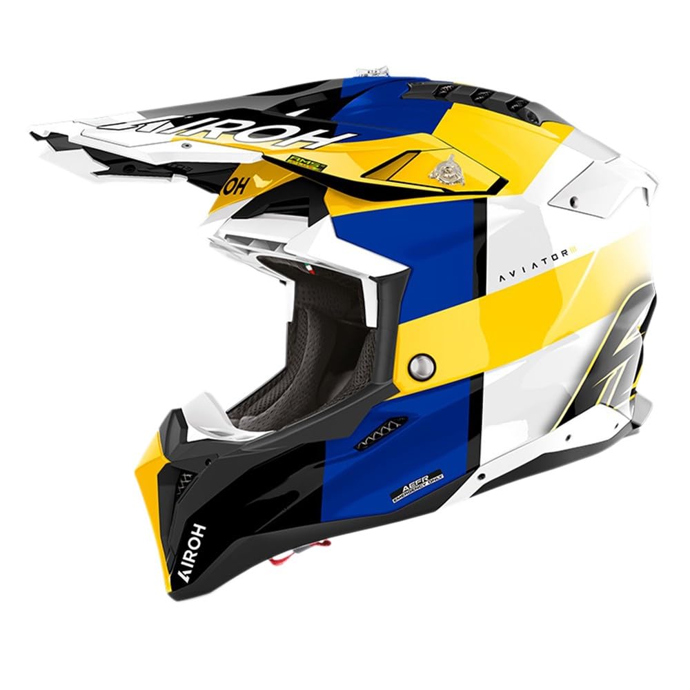 AIROH AVIATOR 3 MONARCH BLUE/YELLOW GLOSS XL