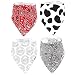 Stadela Baby Adjustable Bandana Drool Bibs for Drooling and Teething Nursery Burp Cloths 4 Pack Unisex Baby Shower Gift Set for Girl and Boy – Western Baby Cowboy Cowgirl Cow Skin Paisley Wild West