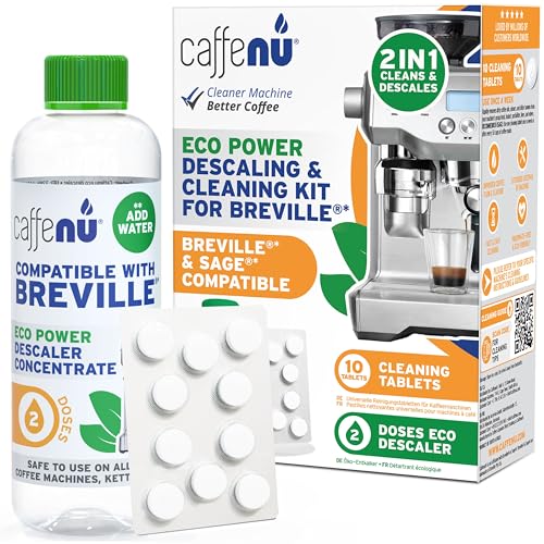 Solution de Détartrage Compatible Sage & 10 Tablettes de Nettoyage Sage. Détartrant 200ml Compatible avec Toutes les Machines Sage et Breville. Élimine le Calcaire et Offre un Café Plus Chaud