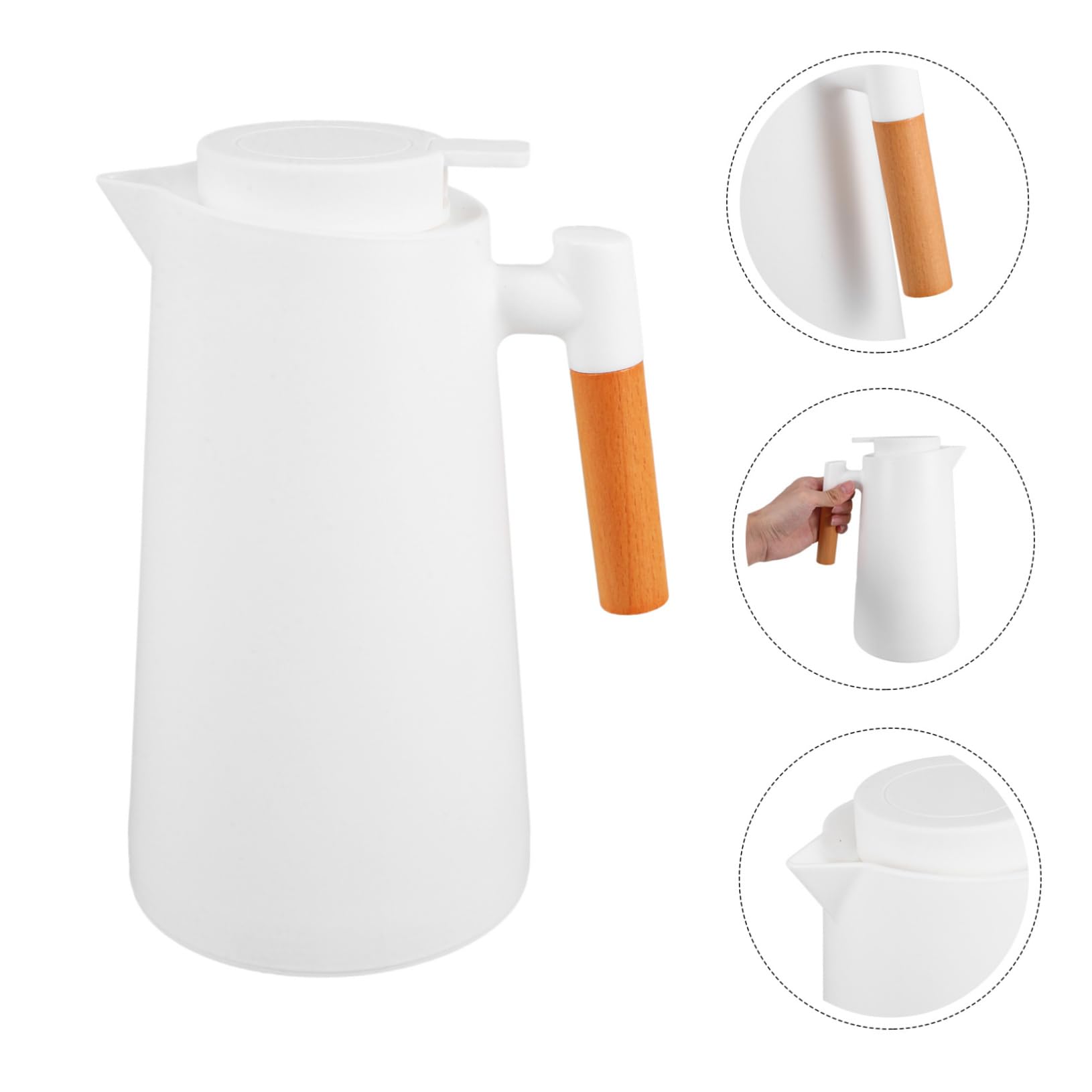 Mikinona Termo con Aislamiento al Vacío Jarra Térmica con Tapa Termo para Té y Bebidas Calientes y Frías para Uso Doméstico y Acampar