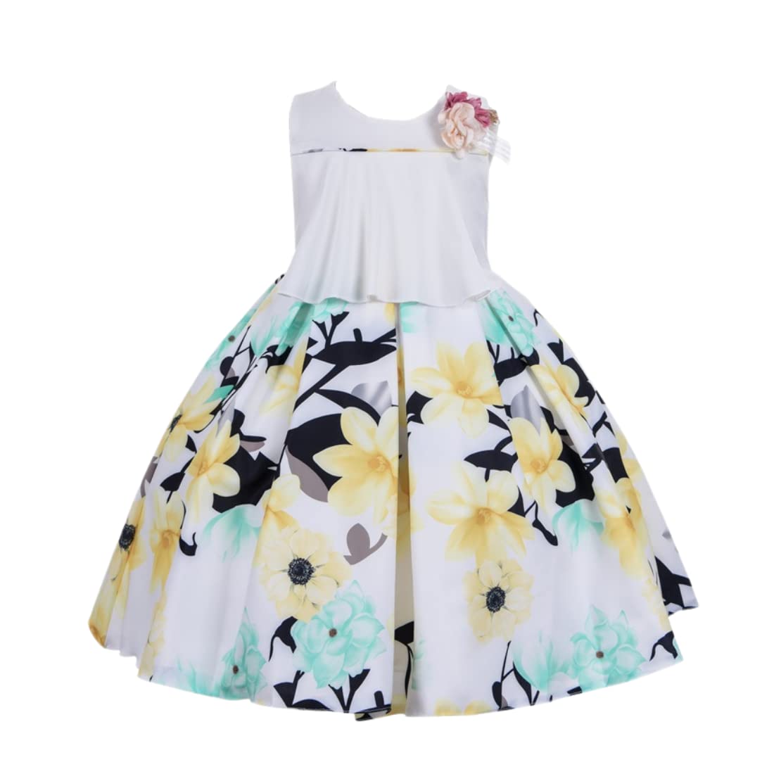 Cosplay Life Elegant Flower Dress for Girls Young Adult Fashion Bow Flower Waistline Kids Party Festival Ages 5-9 Years Old (Pink, 7yrs) — view 36