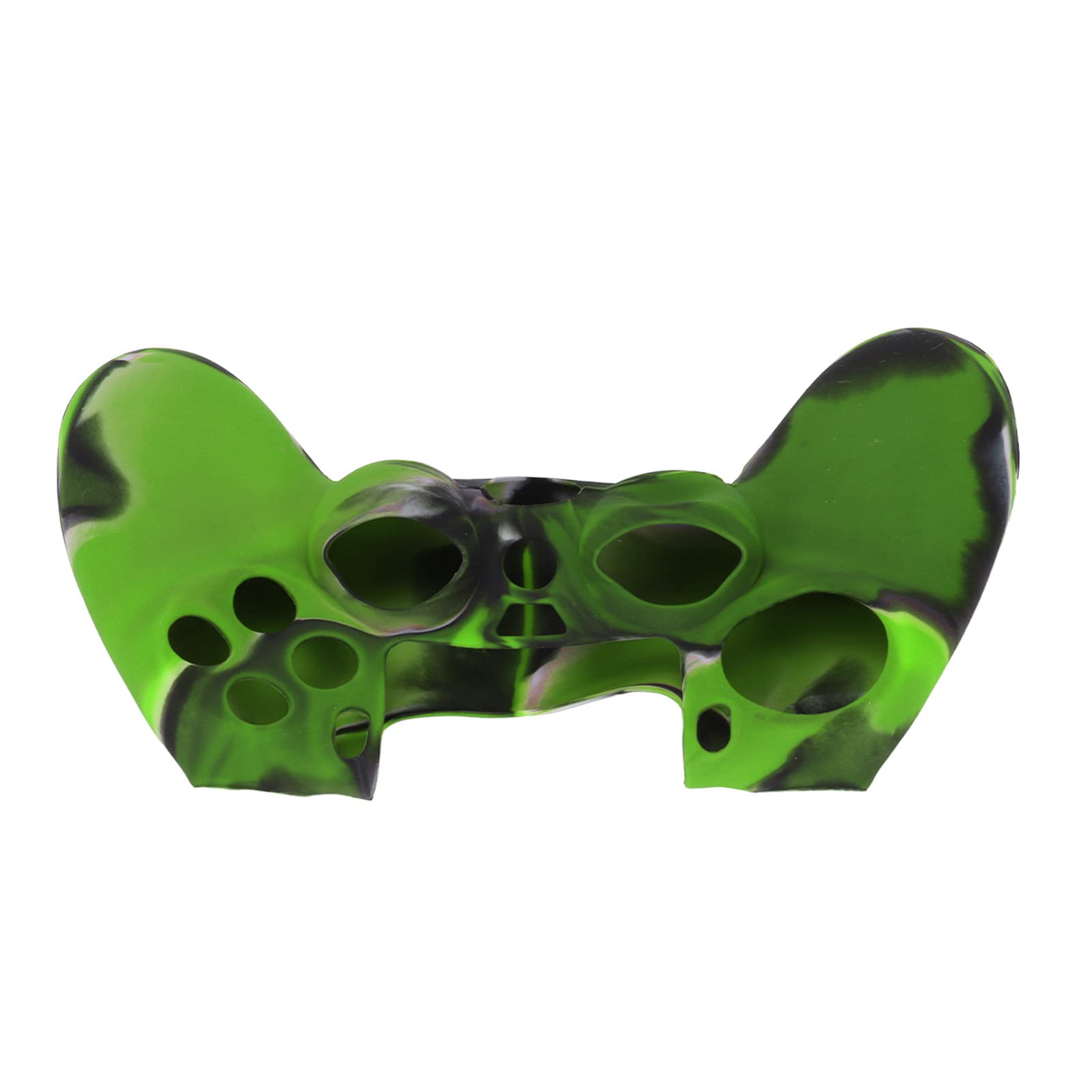 Vikye Housse en Silicone pour Manette PS4, Coque en Silicone Antidérapante avec 1 Paire de Poignées pour Manette PS4, Bleu Camouflage(Vert camouflé)