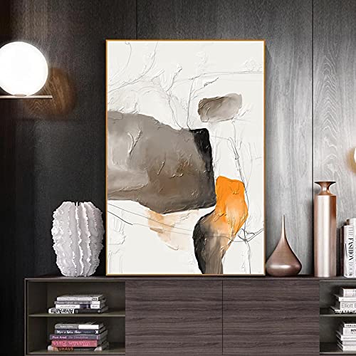 Décorations d'intérieur modernes affiches abstraites orange 60x90cmx3 - 5