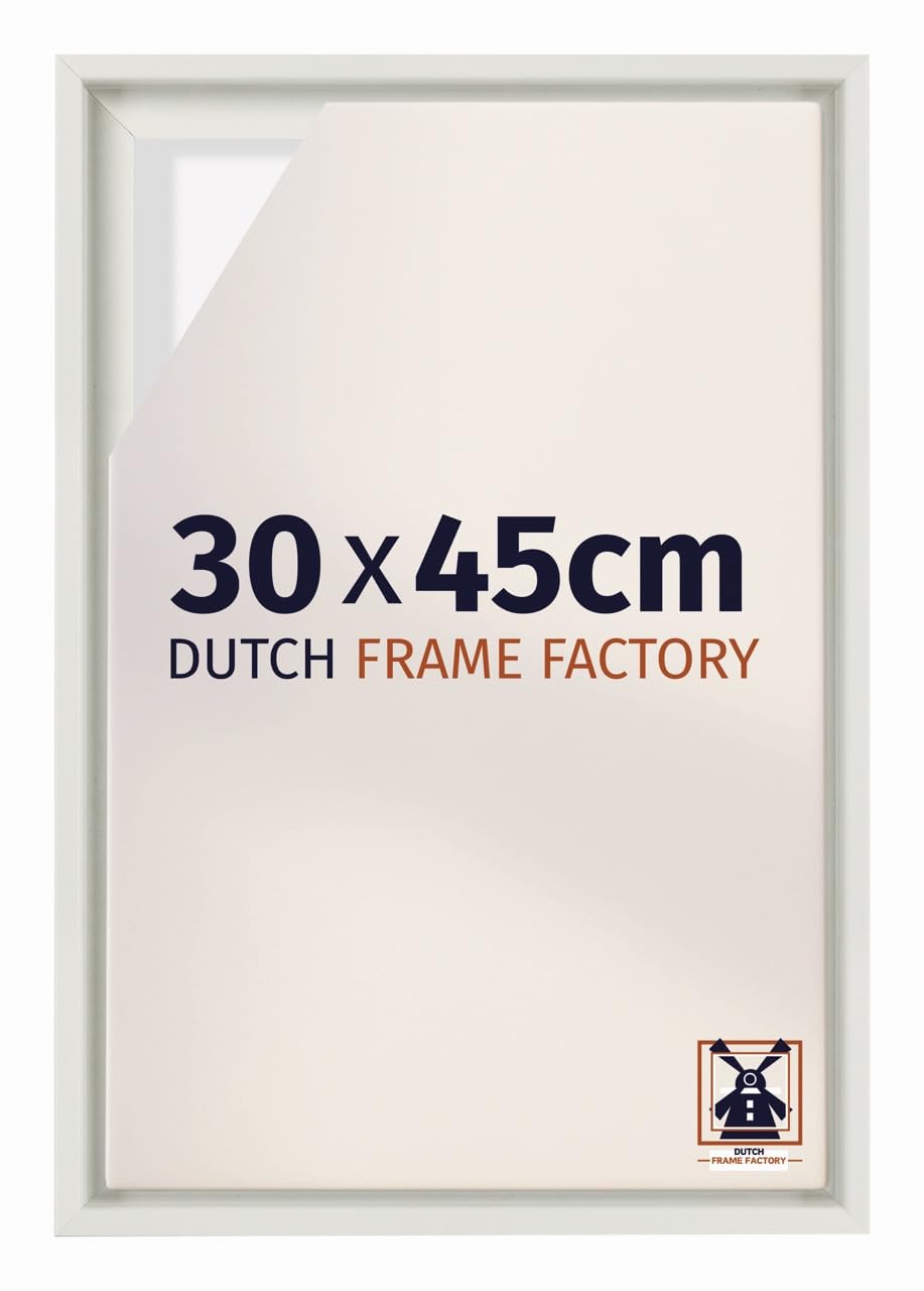 Dutch Frame Factory - Schattenfugenrahmen 30x45 - White Matte - Rahmen für Leinwand Bilder auf Keilrahmen - MDF - Lausanne