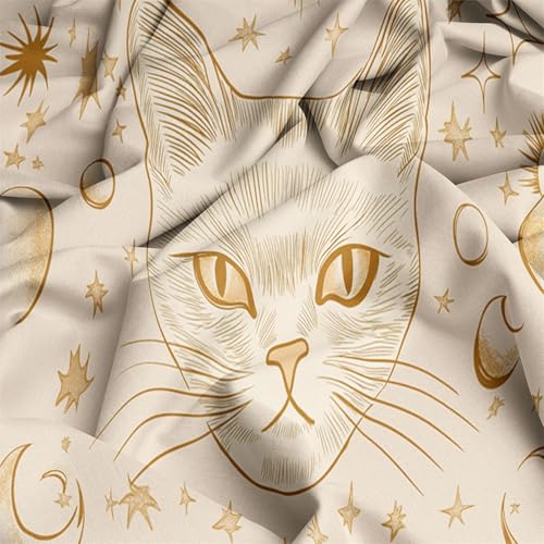 Housse de couette 240x260 chat CozyRest beige facile à repasser - 6