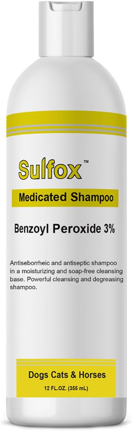 HealthyPets Sulfox Shampoo for Pets - Powerful Cleansing and Degreasing - Relief of Scaling and Itching - Skin Infection - Antibacterial and Antifungal Growth - Skin and Hair Coat - 12 fl oz