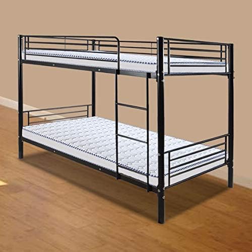 Layee Metal Bunk Bed Twin Over Twin Heavy Duty Bed Frame with Safety Guard Rails & Flat Ladder with Rubber Cover for Kids Teens Adults