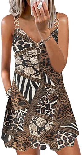 ETCYY NEW Women's Summer Casual Swing Tank Beach Cover Up Dress Floral Printed with Pockets