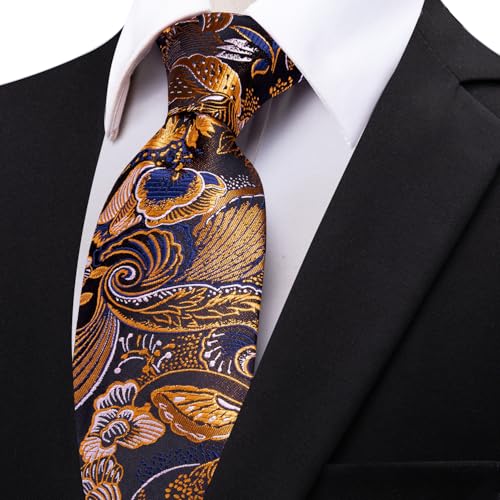 Image of YourTies Paisley Men's Necktie Woven Silk Floral Ties for Men Designer Formal Business Party Wedding