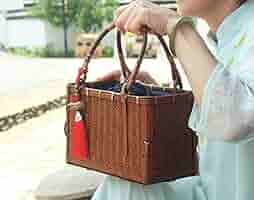 レトロな竹製　赤いかごバッグ 楽天市場】在庫要確認 山路バッグ L W26.5cm×D10cm×H23cm＋12cm