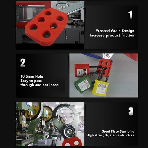 Image of Tissting 2 Pcs Lock Out Tag Out Hasp 1.5 Inch Jaw Diameter Lockout Tagout Hasp with Nylon Handle, Safety Insulated Padlock Hasp